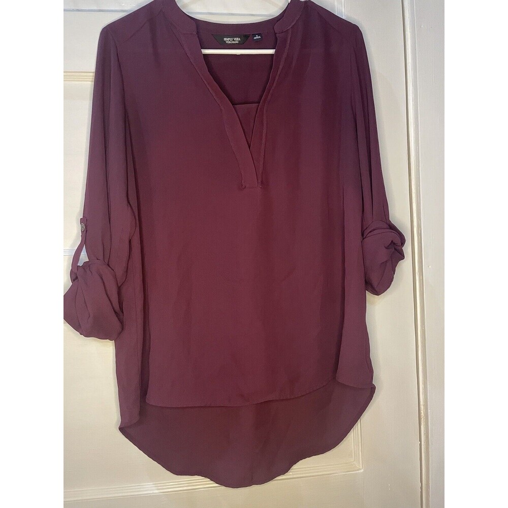 Simply Vera Wang women’s pintuck crepe blouse Small Festive Violet